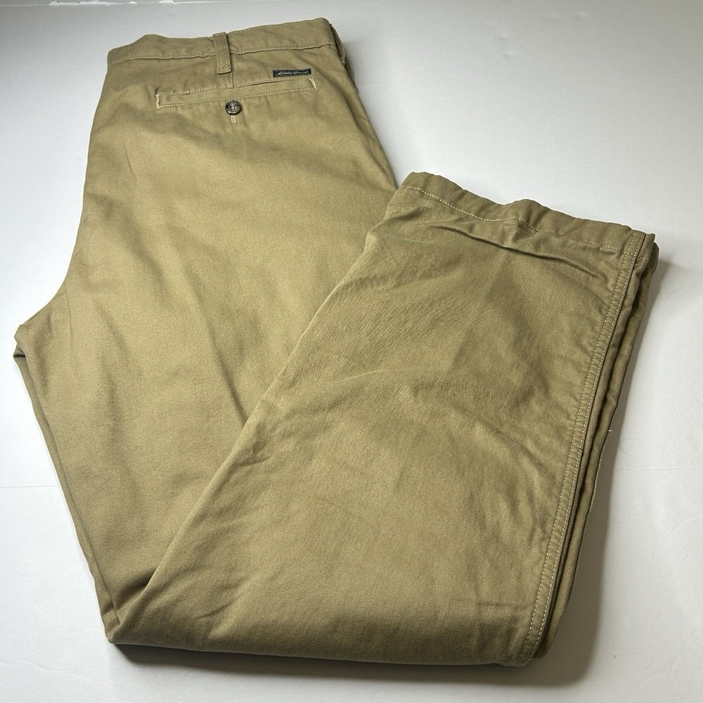 Eddie Bauer Legend Wash Flannel Lined Chino Pants Men's 38 Size 38x32 Khaki Warm